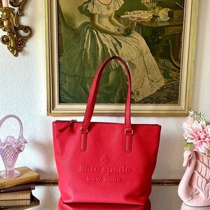 Kate Spade Larchmont Avenue Penny Leather Hot Chili Tote